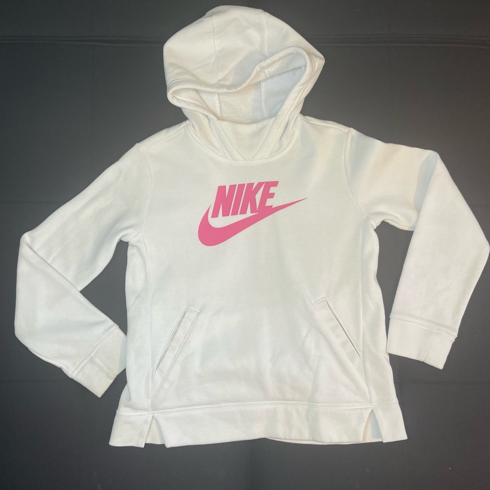 Nike Classic White Hoodie Kid Size Medium